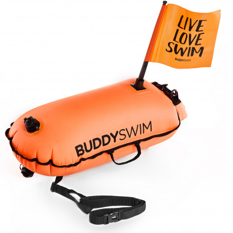 Buoy  Drybag BuddySwim with Flag, Orange